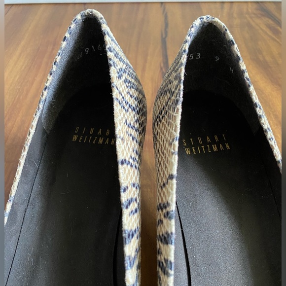 Stuart Weitzman Snakeskin Tiger Print Kitten Heels - Picture 9 of 14